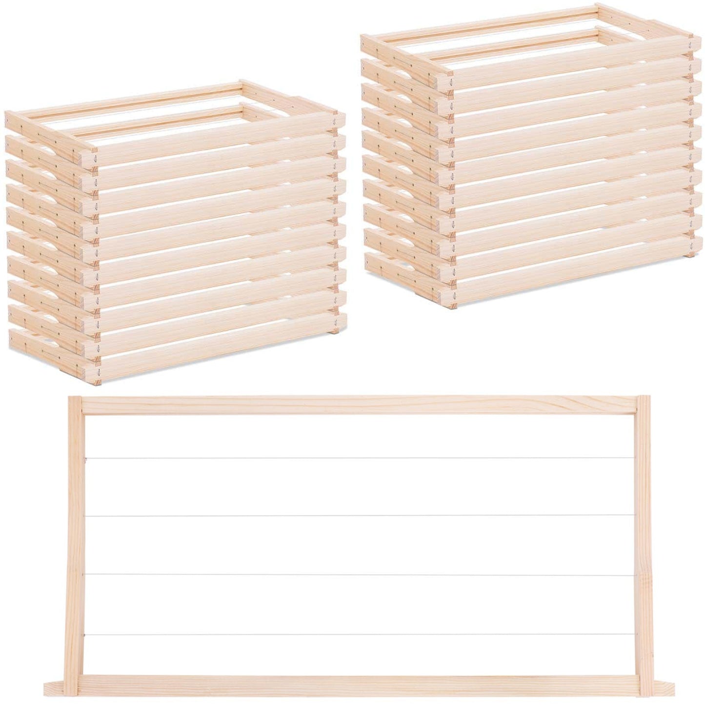Beekeeping Equipment – Langstroth bee hive frame, wired pine, 232 - Carlat