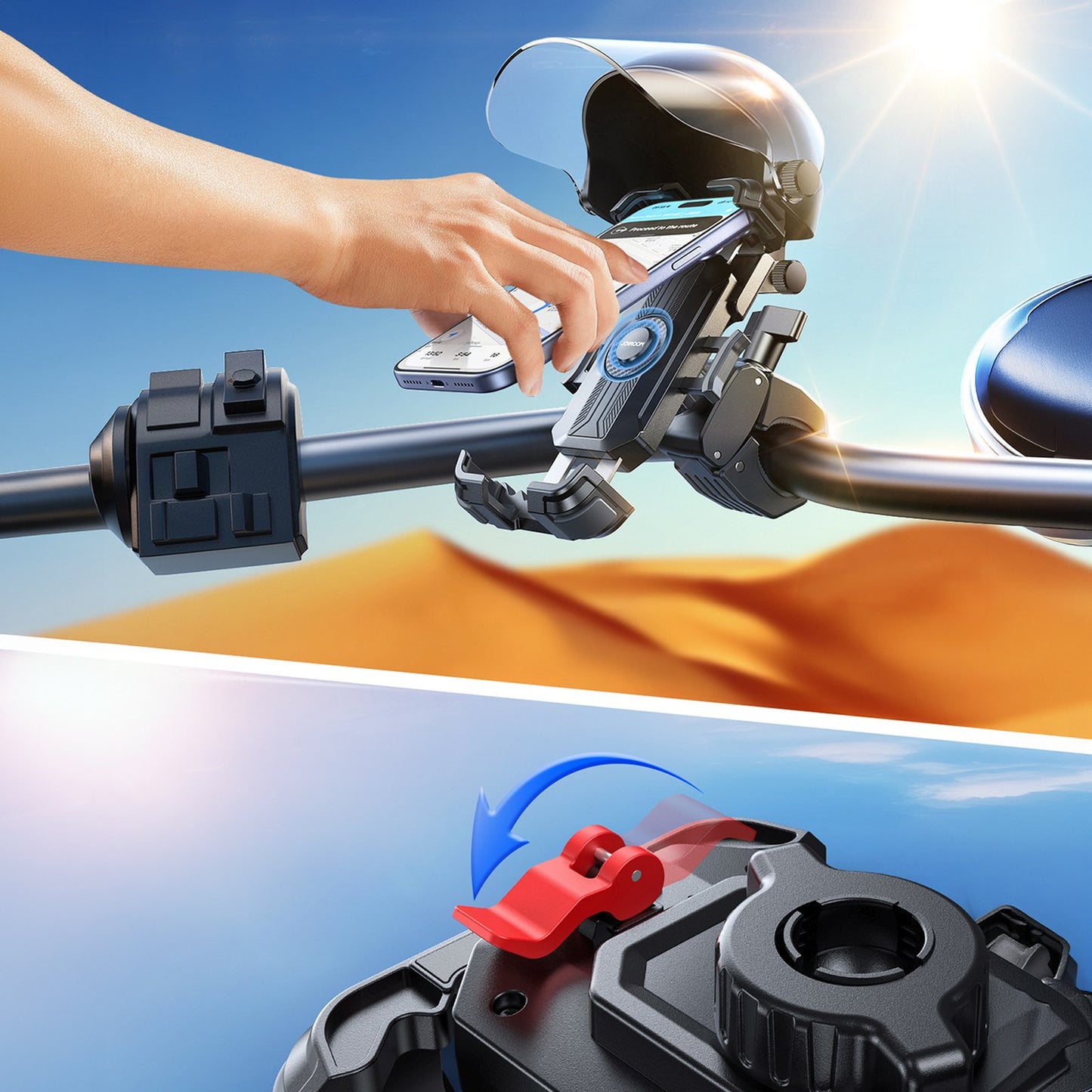 Bicycle Accessories – Automatic bicycle holder with sun visor - Carlat