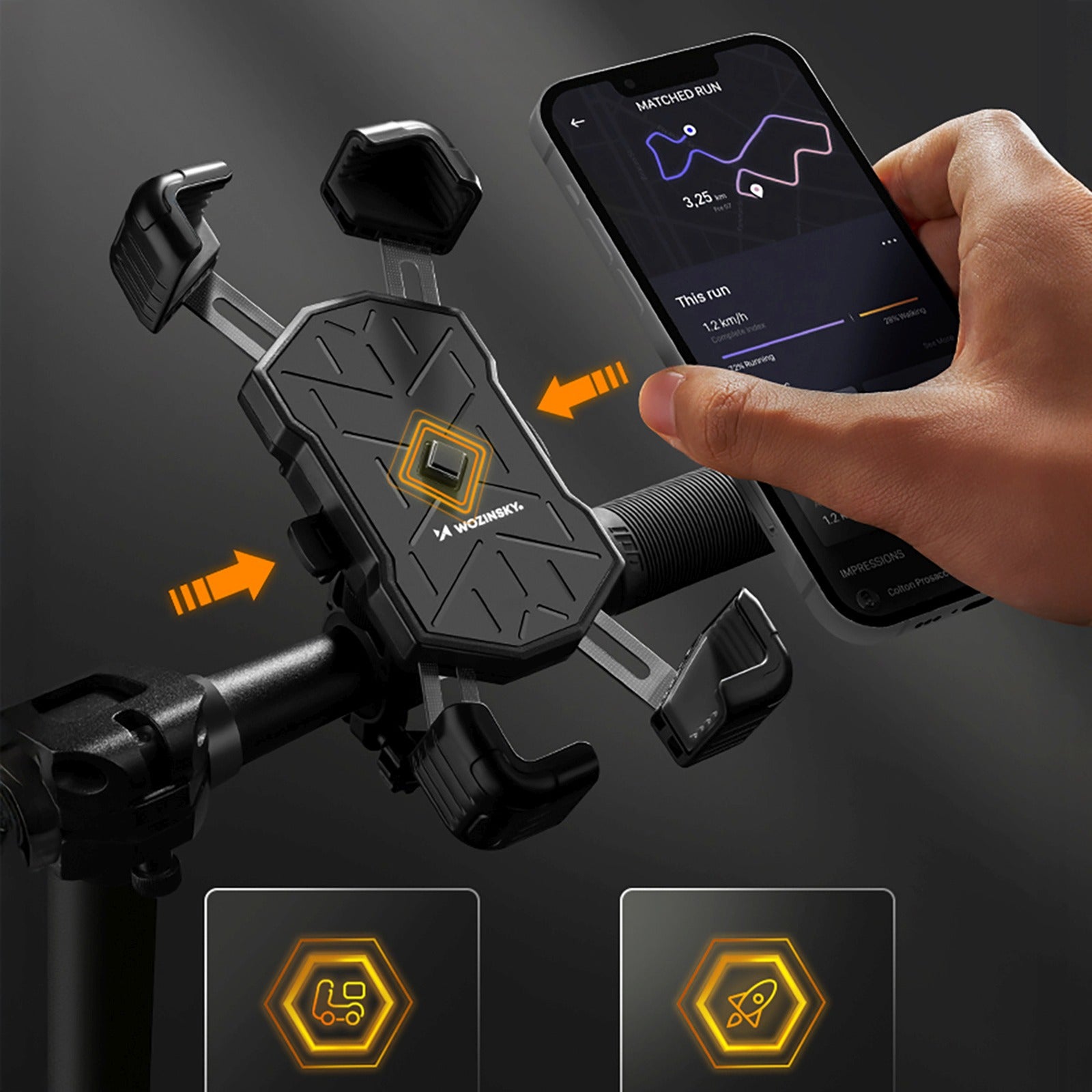 Bicycle Accessories – Bicycle handlebar holder for a smartphone - Carlat