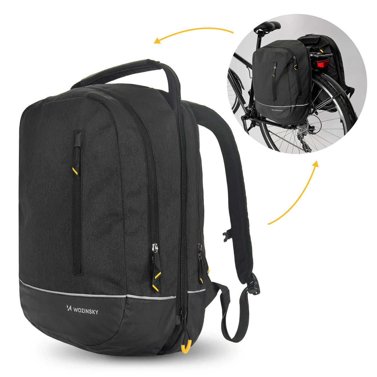 Bicycle Bags & Panniers – Double backpack bicycle bag 2in1 - Carlat