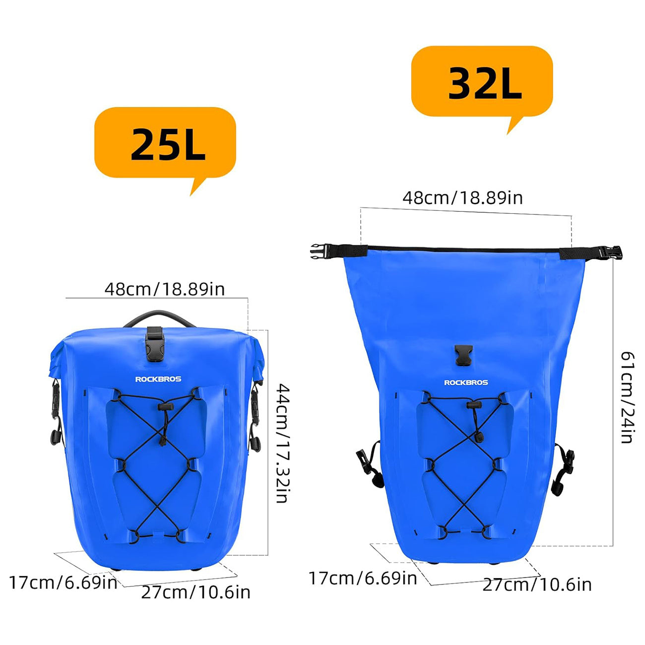 Bicycle Bags & Panniers – Waterproof bicycle pannier bag 25-32L - Carlat