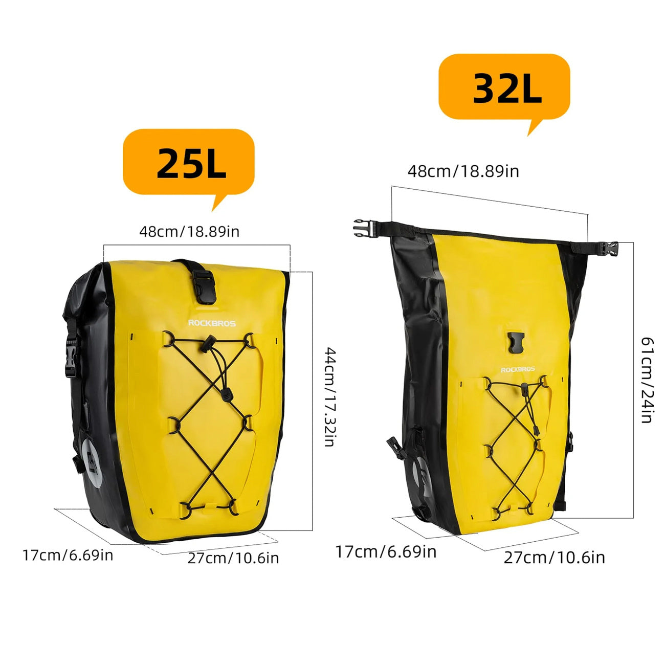 Bicycle Bags & Panniers – Waterproof bicycle pannier bag 25-32L - Carlat