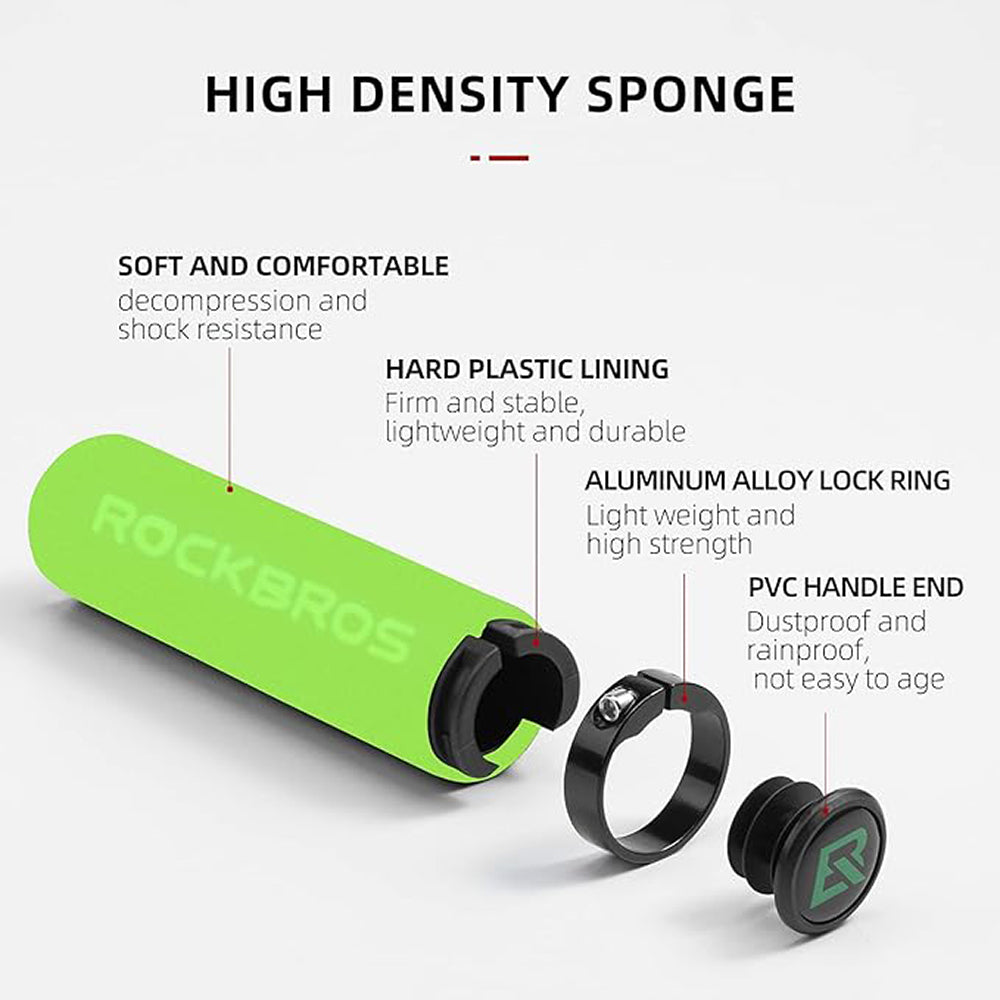 Bicycle Parts – Bicycle handlebar grips, green and black sponge - Carlat