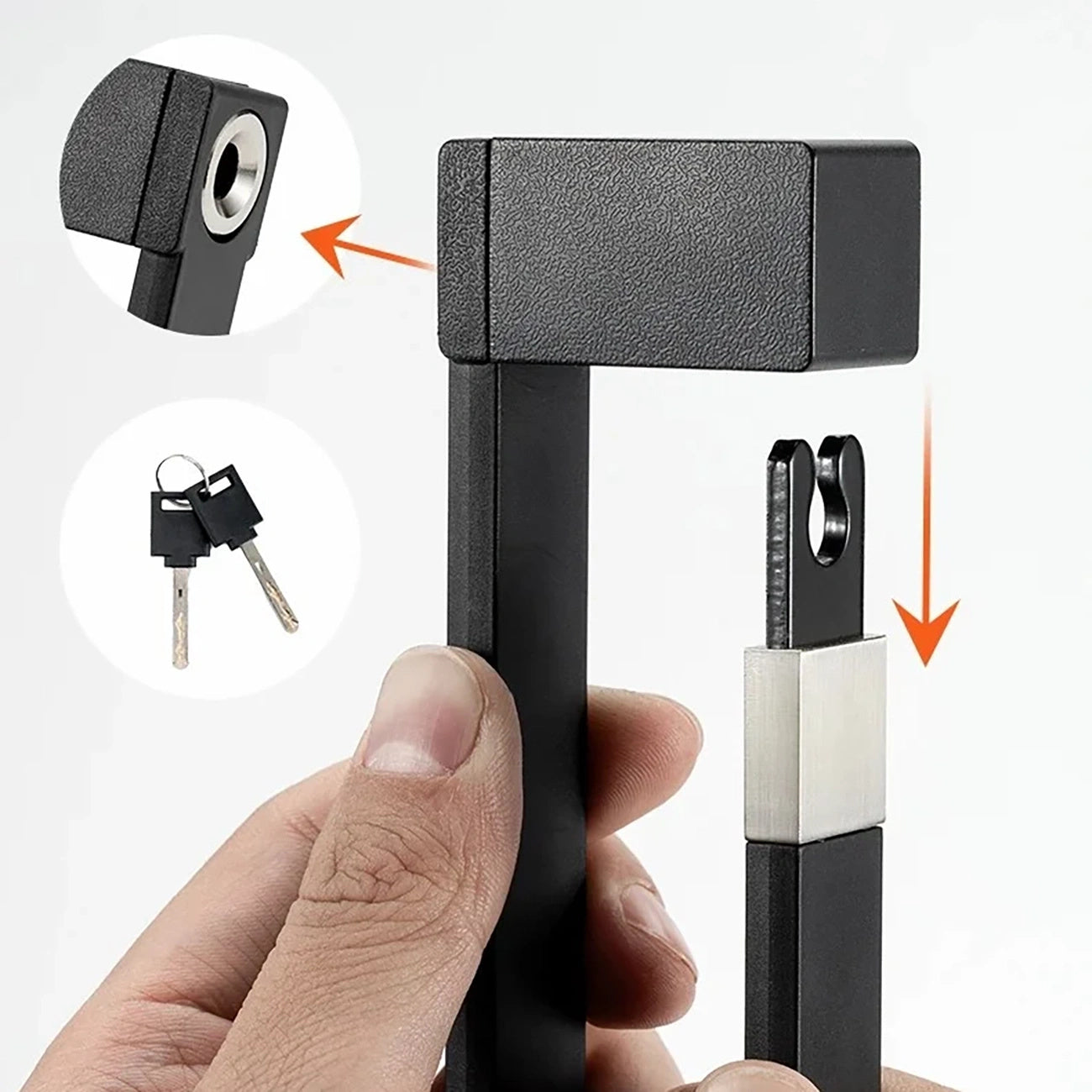 Bicycle Parts – Bicycle lock with key and handle, foldable, - Carlat