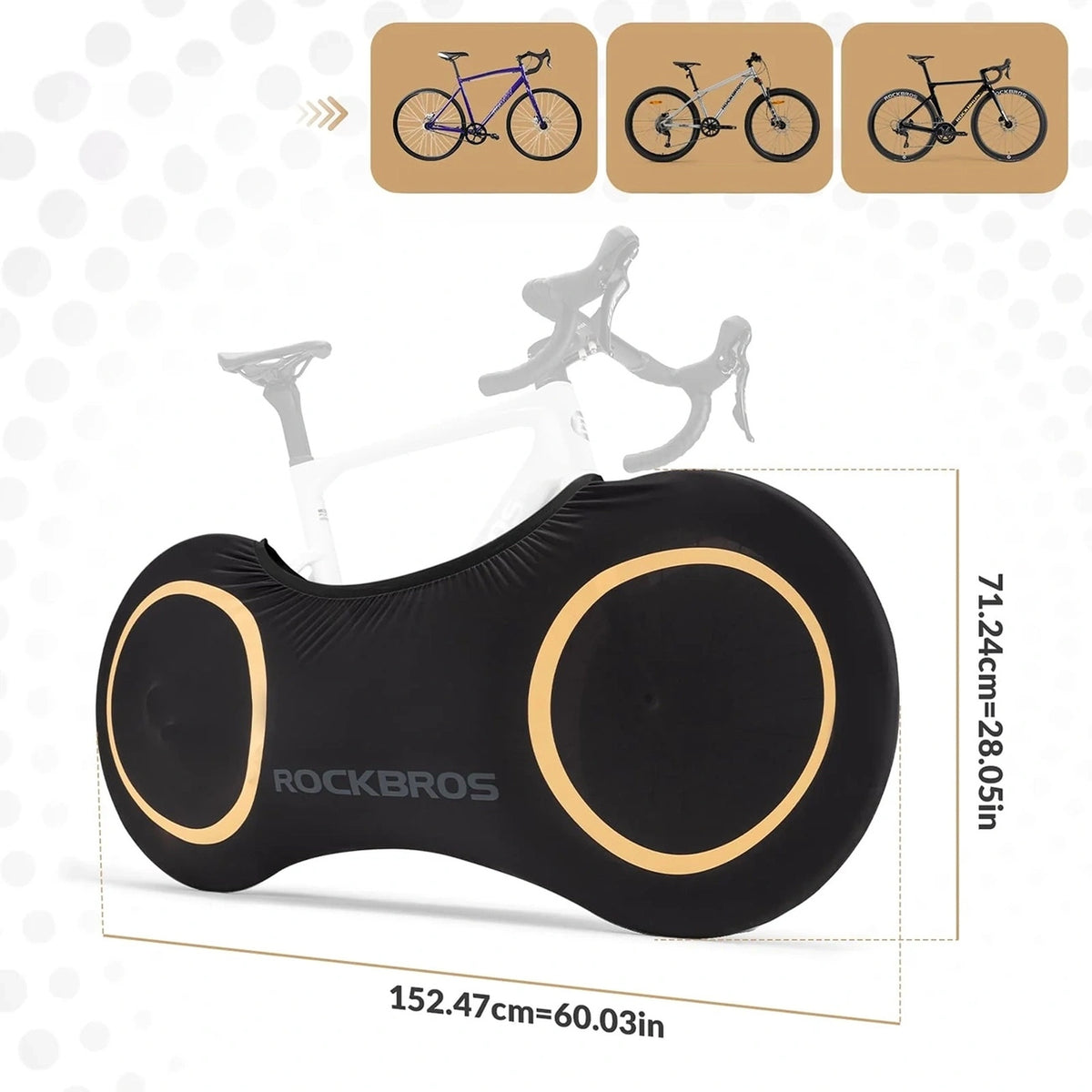 Bicycle Parts – Elastic cover for bicycles 26-29 inches 71×152 - Carlat