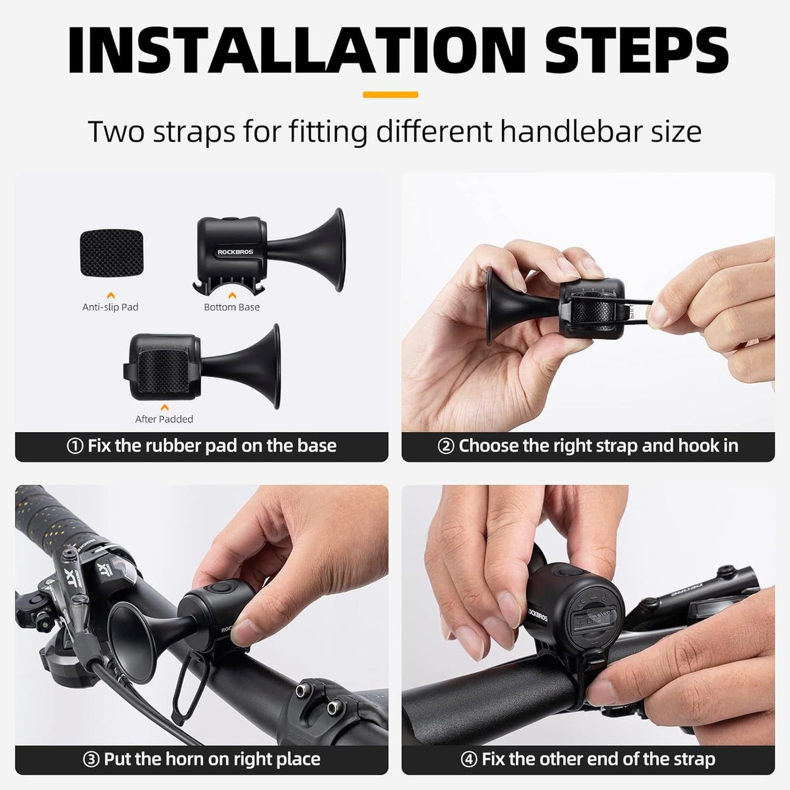Bicycle Parts – Electronic bicycle bell 120 dB - black - Carlat