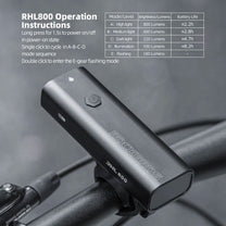 Bicycle Parts – Front bicycle light 800lm + USB-C cable - Carlat