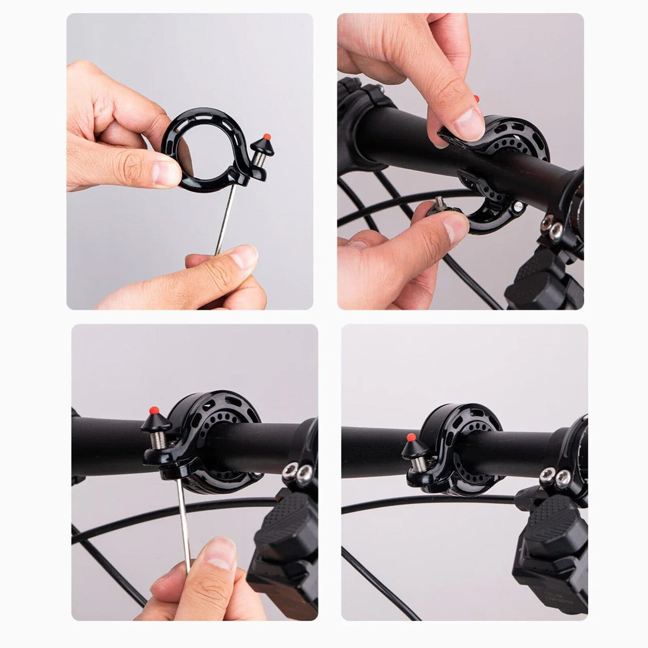 Bicycle Parts – Q-shaped bicycle bell 100db - black - Carlat