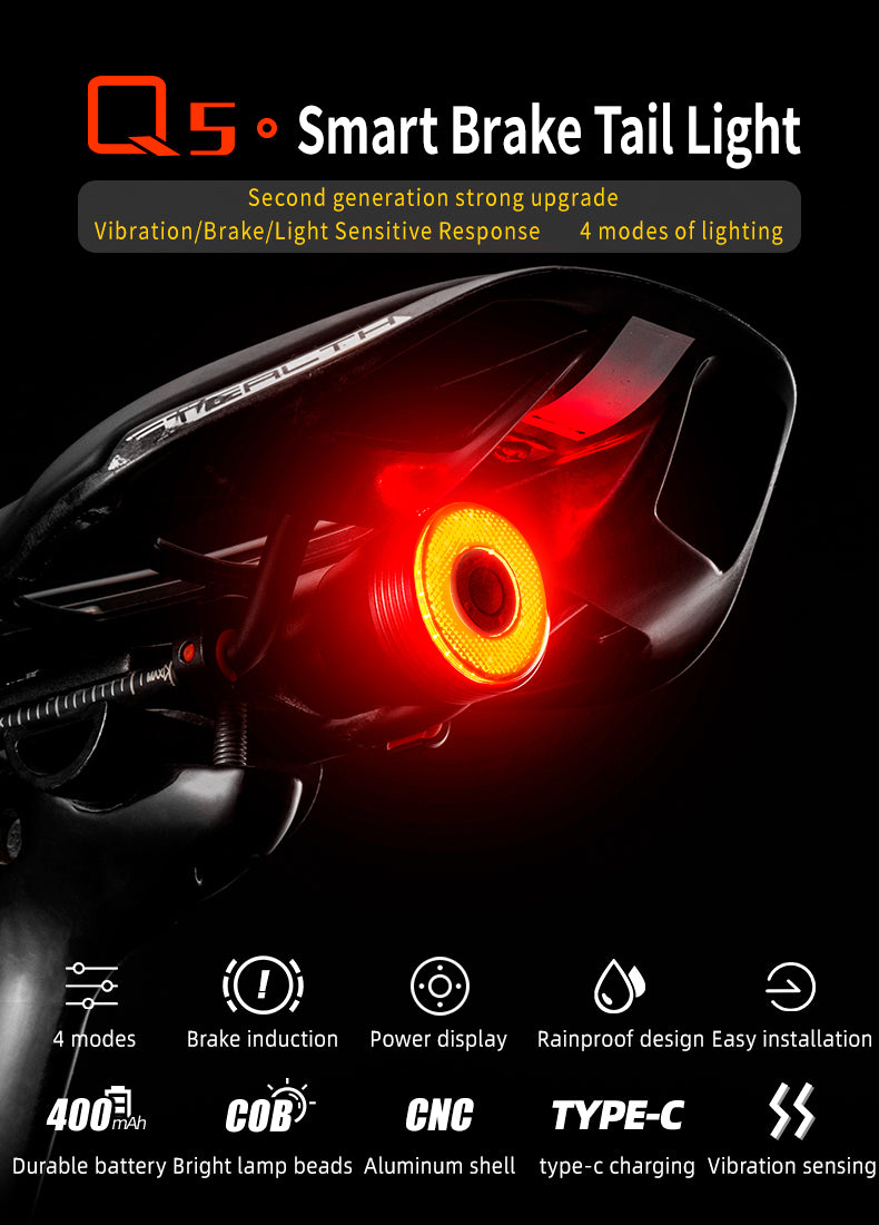 Bicycle Parts – Rear bicycle light with Q5 intelligent stop - Carlat