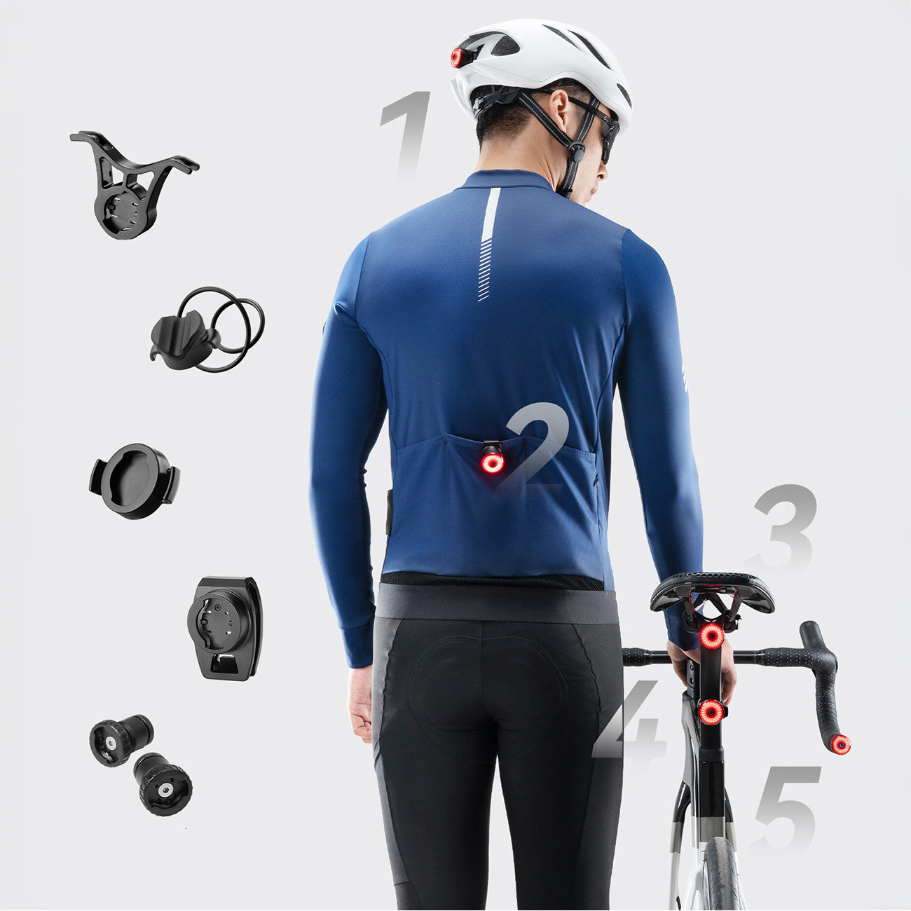 Bicycle Parts – Rear light waterproof intelligent rear light - Carlat