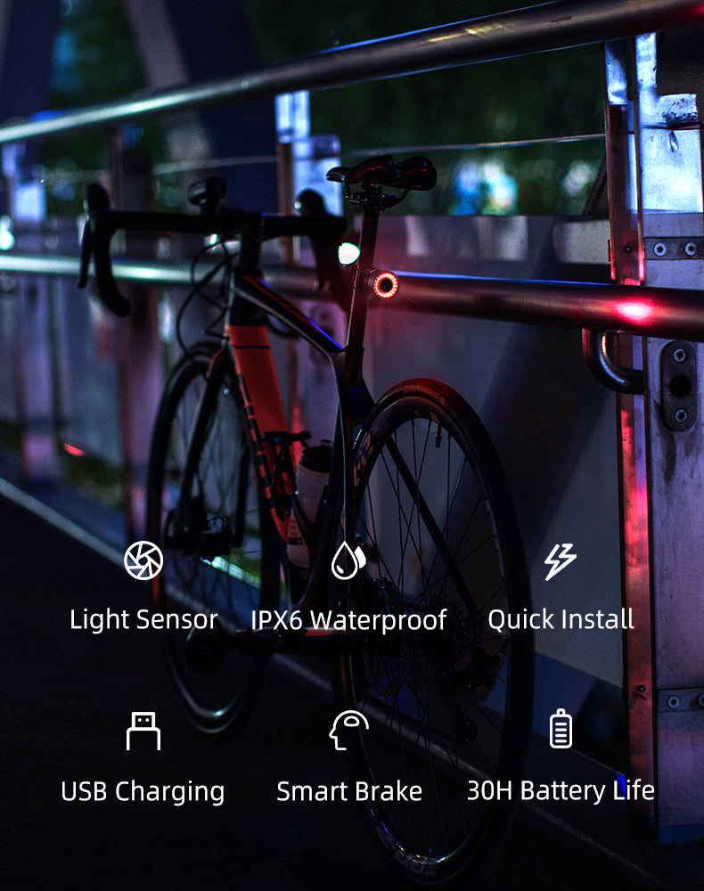 Bicycle Parts – Red rear bicycle lamp, STOP system, four - Carlat