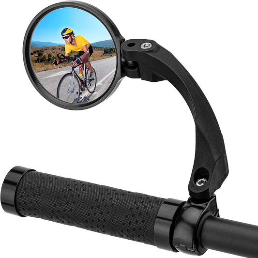 Bicycle Parts – Round left rear-view bicycle mirror - black - Carlat