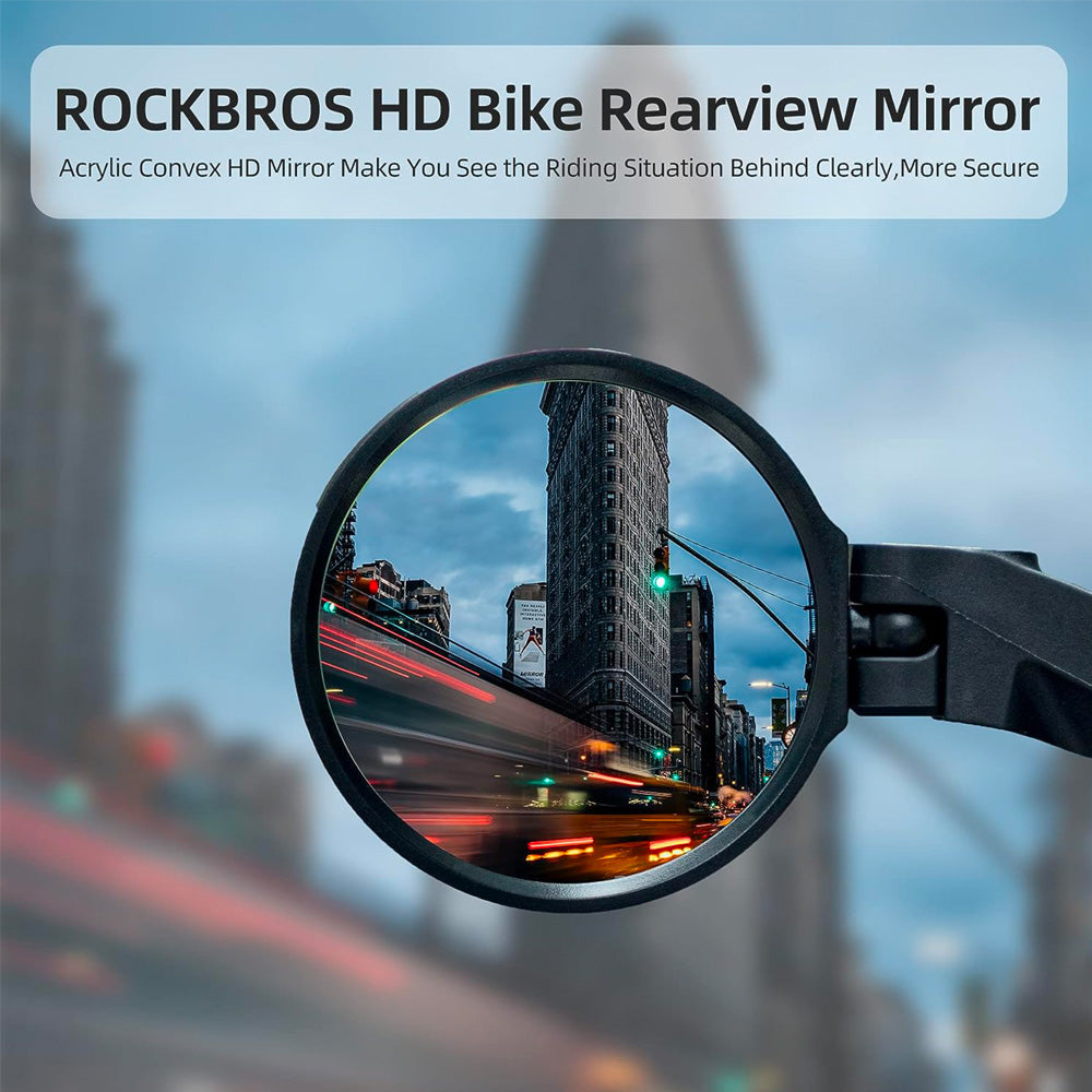 Bicycle Parts – Round left rear-view bicycle mirror - black - Carlat