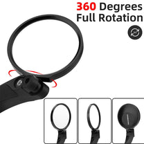 Bicycle Parts – Round left rear-view bicycle mirror - black - Carlat