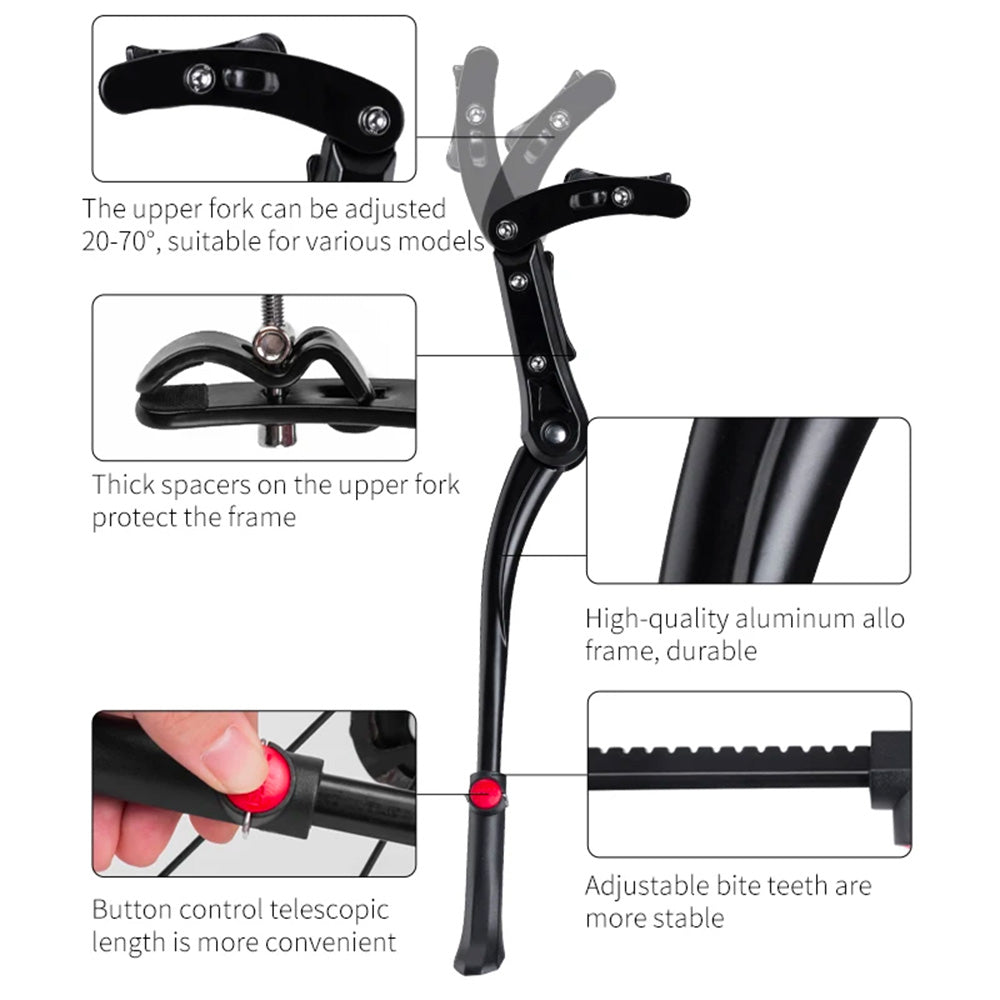 Bicycle Parts – Telescopic bicycle stand, height adjustable, aluminum - Carlat