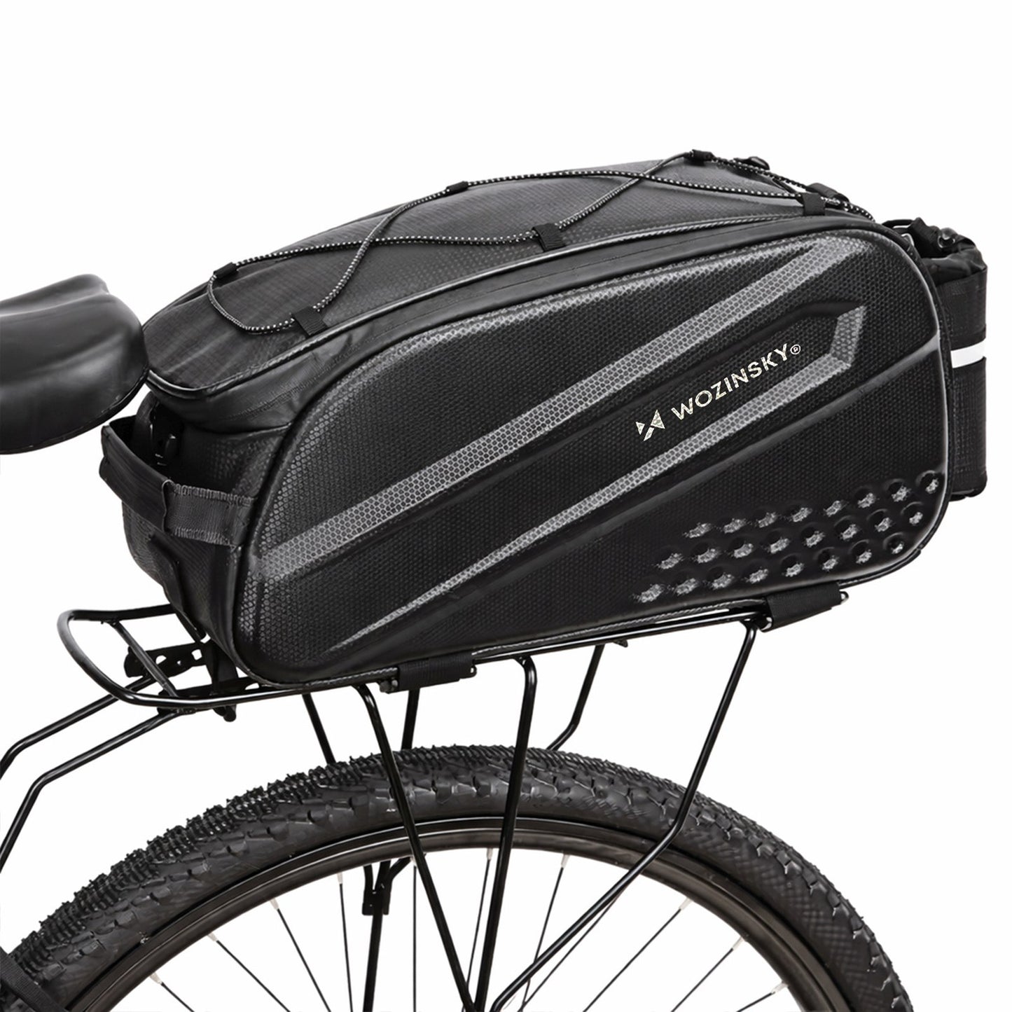 Bicycle pannier bag with long strap - black - Carlat