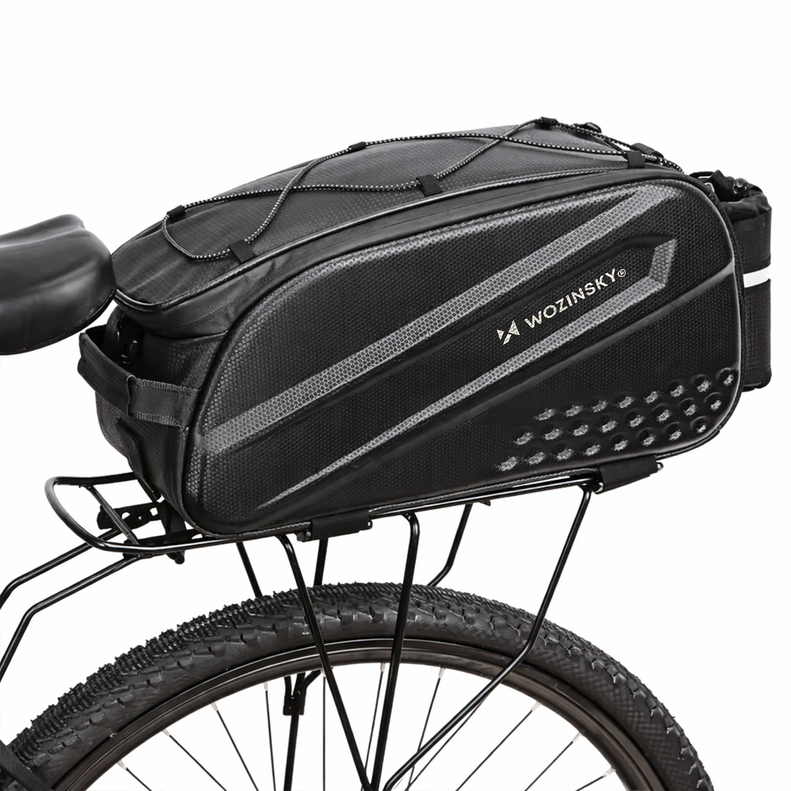 Bicycle pannier bag with long strap - black - Carlat