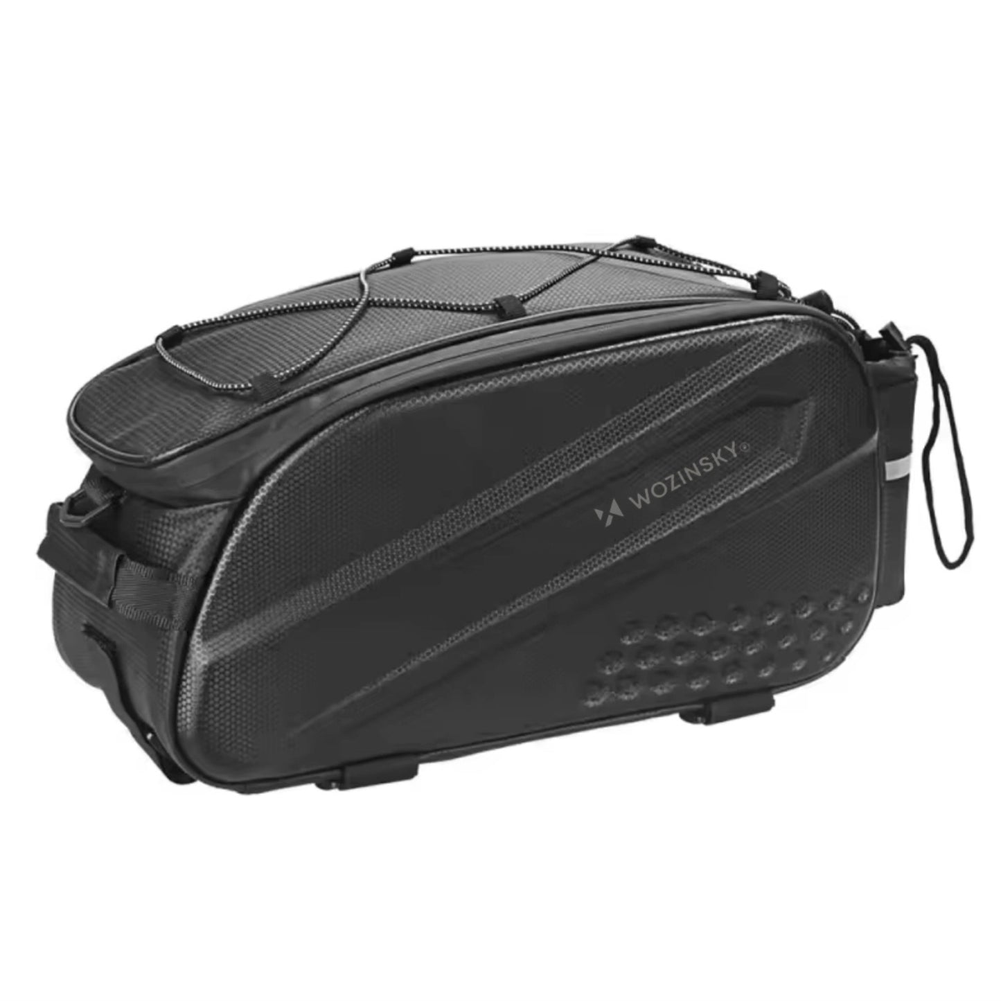 Bicycle pannier bag with long strap - black - Carlat