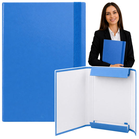 Blue A4/4.5 cm Hard Office Document Folder with Elastic Band - Carlat