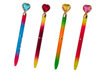 Blue Heart Diamond Ballpoint Pen with 0.7mm Refill (Assorted Colors) - Carlat