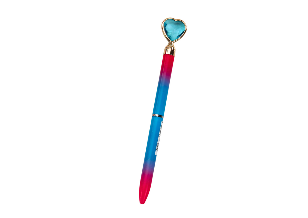 Blue Heart Diamond Ballpoint Pen with 0.7mm Refill (Assorted Colors) - Carlat