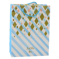 Blue and Pink Glitter Paper Gift Bag, 23 x 18 x 10.5 cm - Carlat