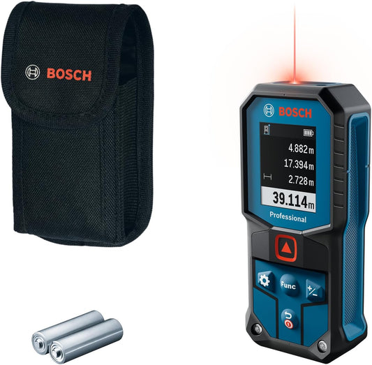 Bosch Professional GLM 40-31 Laser Rangefinder (IP 65, Shock-Absorbing Housing, 7 Measuring Modes, Automatic Calculations for Length/Area/Volume, Bright Colour Display, Compatible with Li-ion Battery) - Carlat