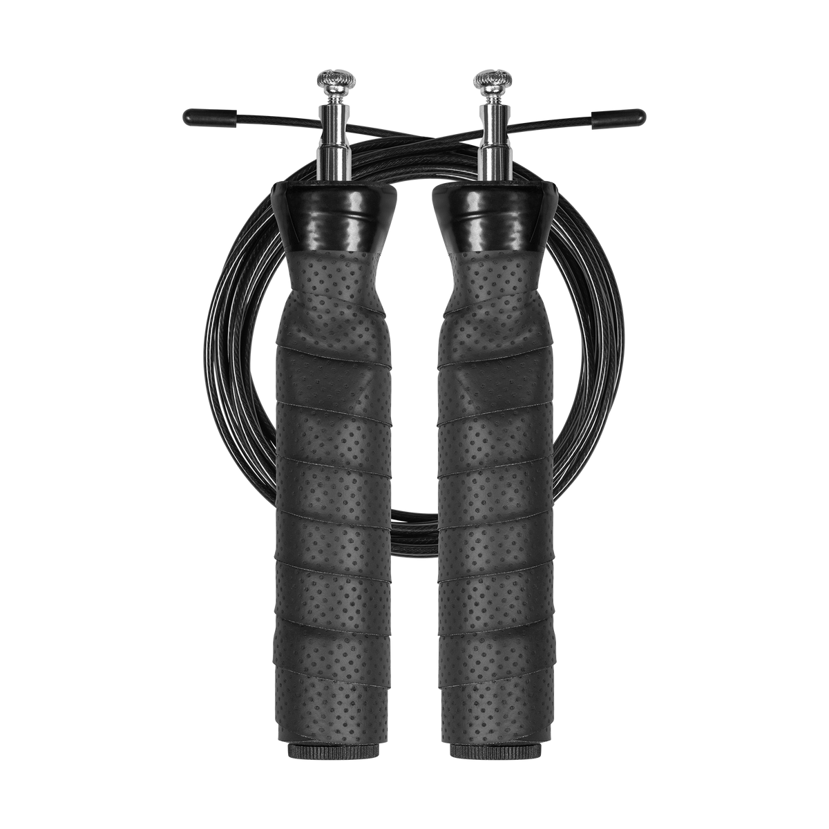 Boxing jump rope with rubber handle, 2x100g weights, and metal bearing, 300 cm, adjustable, REBEL ACTIVE