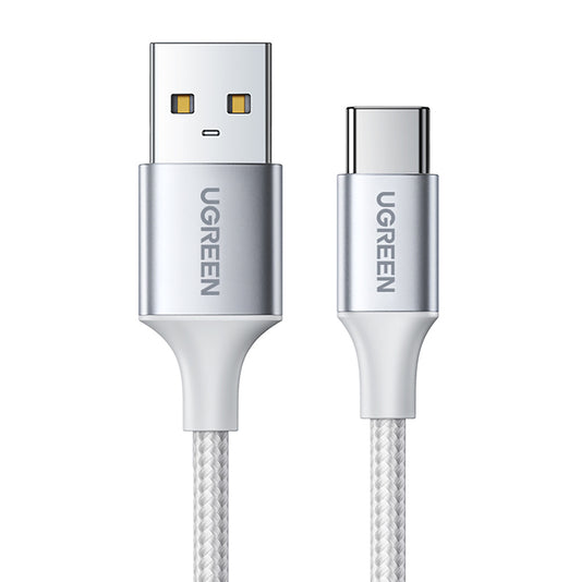 Braided cable USB-A - USB-C QC 3.0 3A 1m - white - Carlat