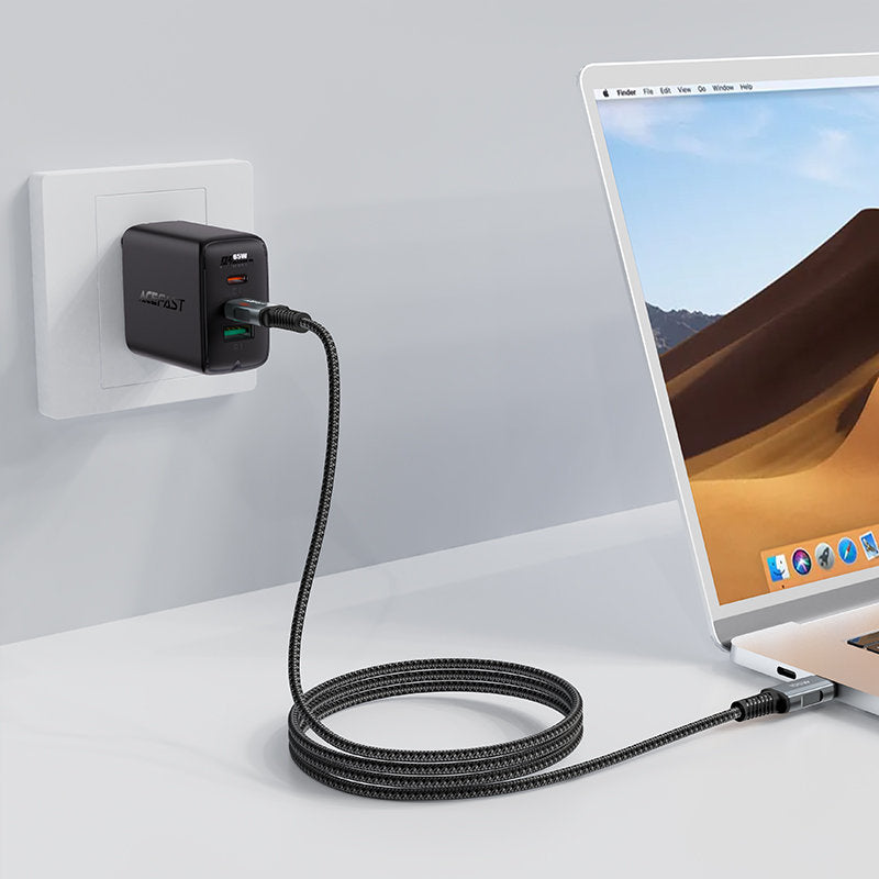 Braided cable USB-C 100W 20V 5A 2m black - Carlat