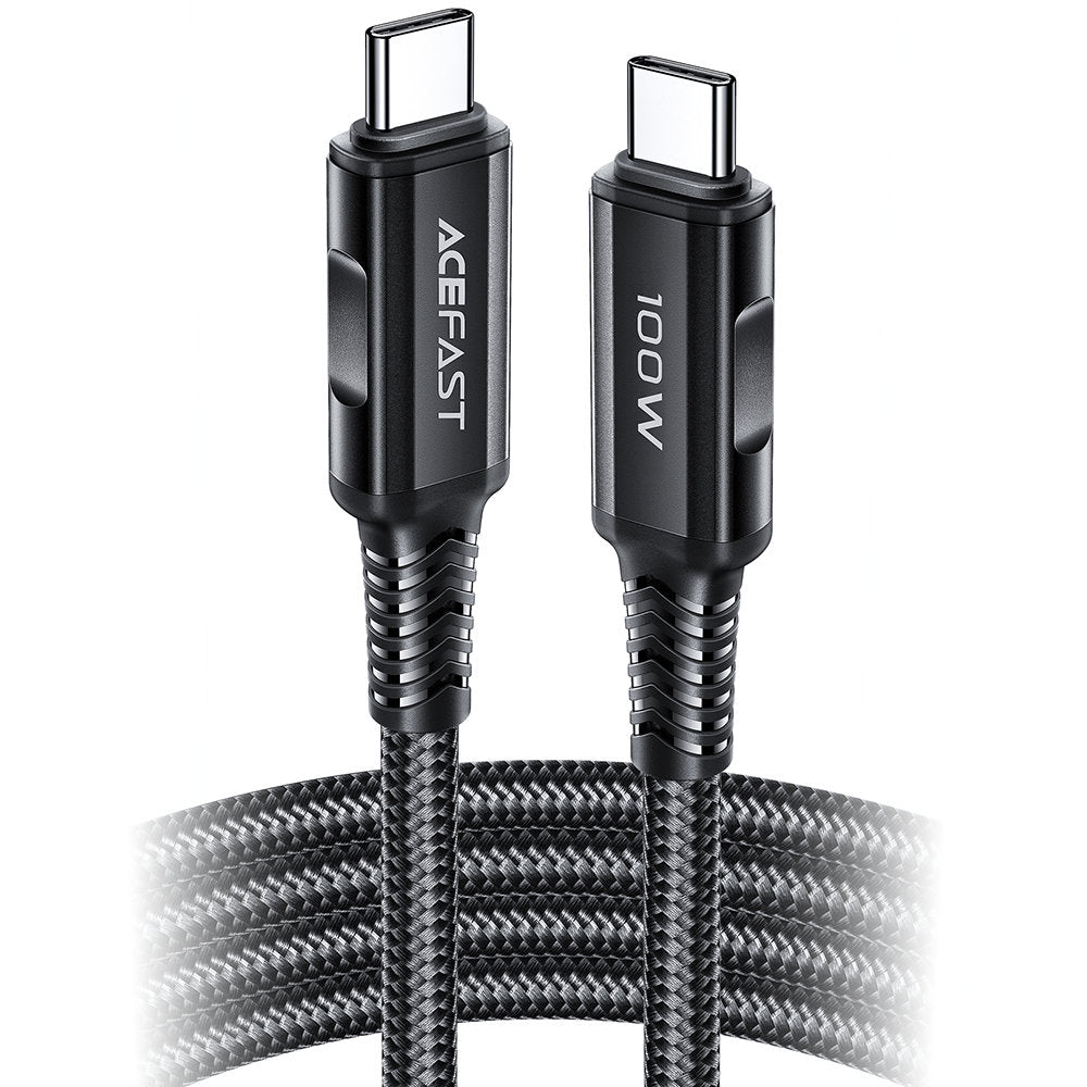 Braided cable USB-C 100W 20V 5A 2m black - Carlat