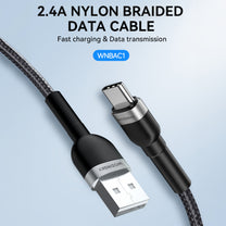 Braided cable USB-C 100W 20V 5A 2m black - Carlat