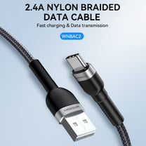 Braided cable USB-C 100W 20V 5A 2m black - Carlat