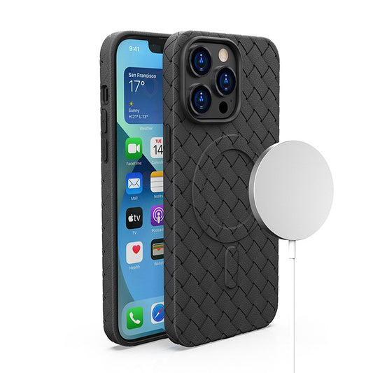 Braided case for iPhone 15 Pro with MagSafe Woven Case, black - Carlat