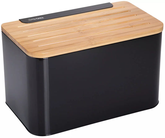 Bread Bags – Steel-Bamboo Bread Box, Black Kinghoff - Carlat