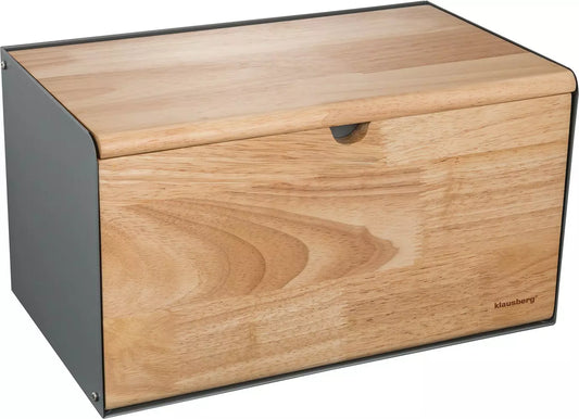 Bread Bags – Steel-bamboo bread box, gray Klausberg - Carlat