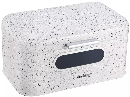 Bread Bags – Steel bread box, white "Marmurek" by Kinghoff - Carlat