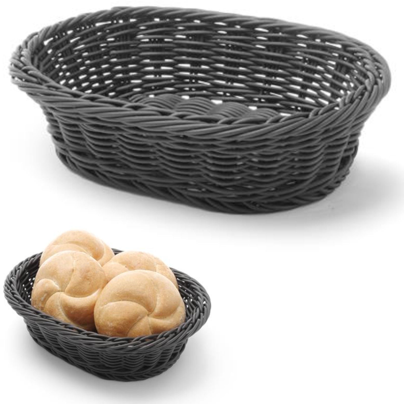 Bread Boxes & Bags – Oval polypropylene bread basket, black, - Carlat