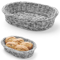 Bread Boxes & Bags – Oval polypropylene bread basket, gray - Carlat