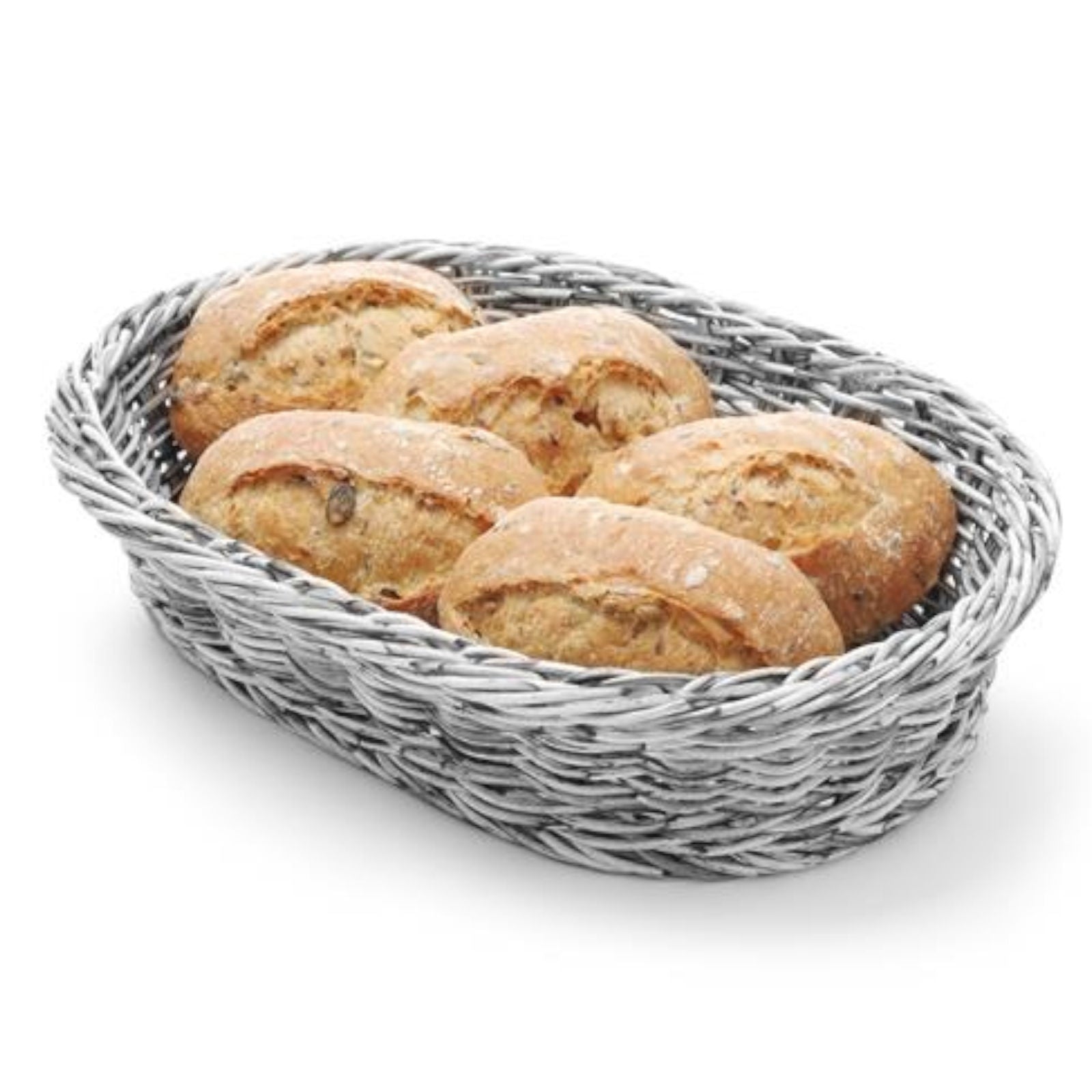 Bread Boxes & Bags – Oval polypropylene bread basket, gray - Carlat