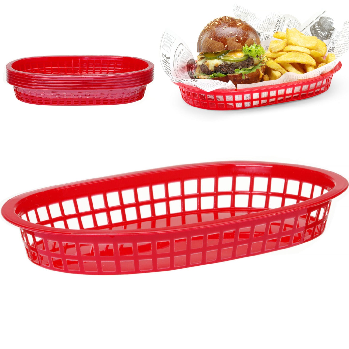 Bread Boxes & Bags – Oval red bread basket, 6 - Carlat