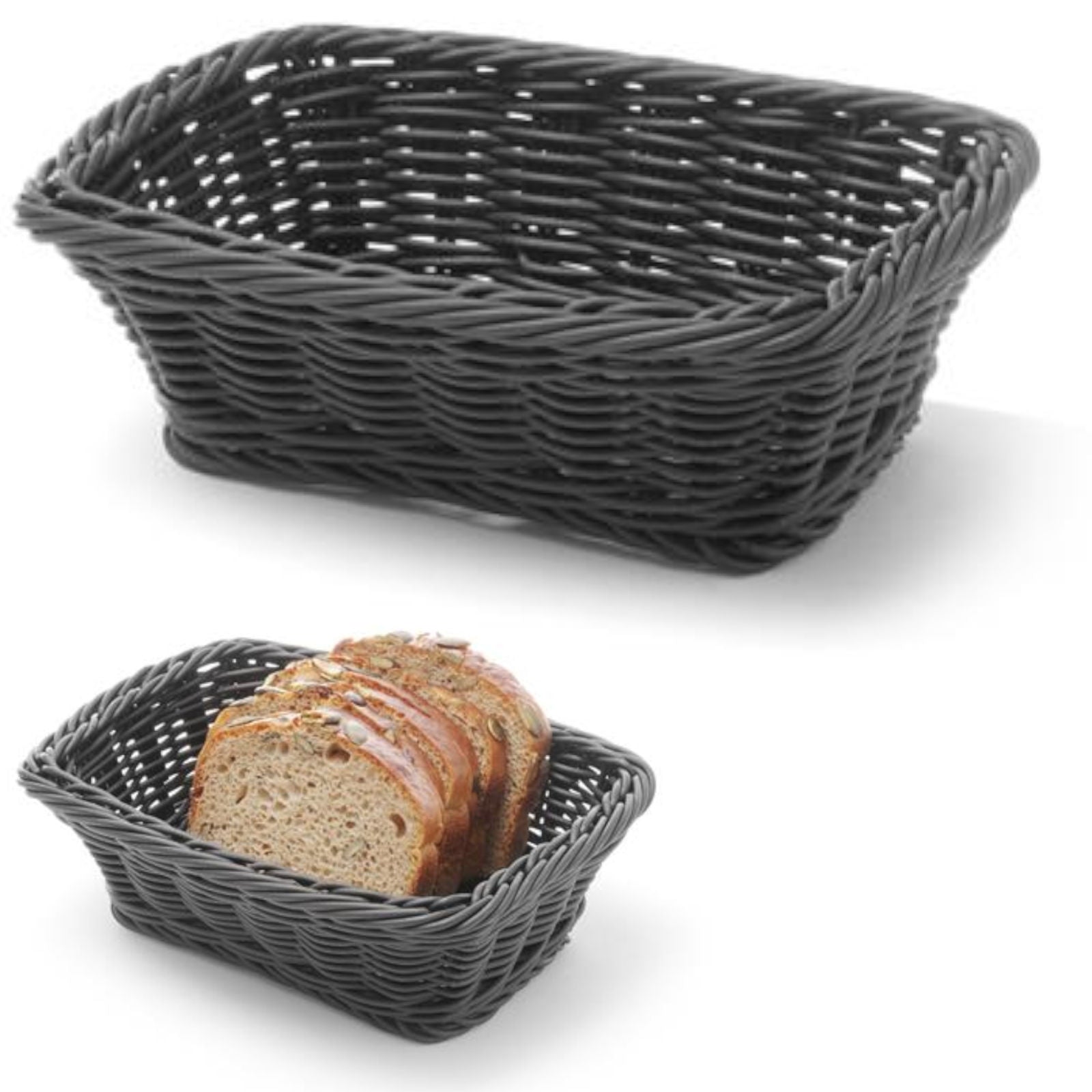 Bread Boxes & Bags – Rectangular polypropylene bread basket, black, - Carlat