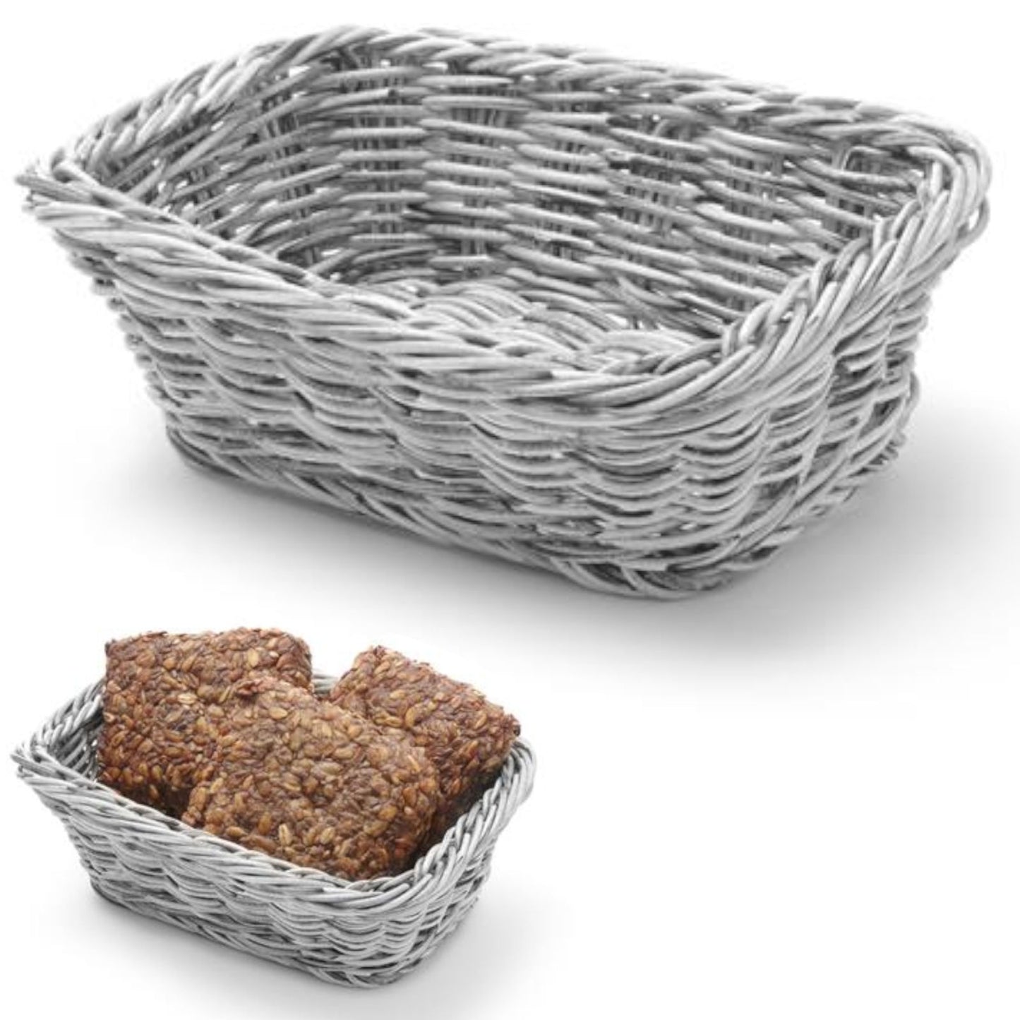 Bread Boxes & Bags – Rectangular polypropylene bread basket, gray - Carlat