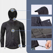 Breathable, windproof raincoat XXXL - black - Carlat