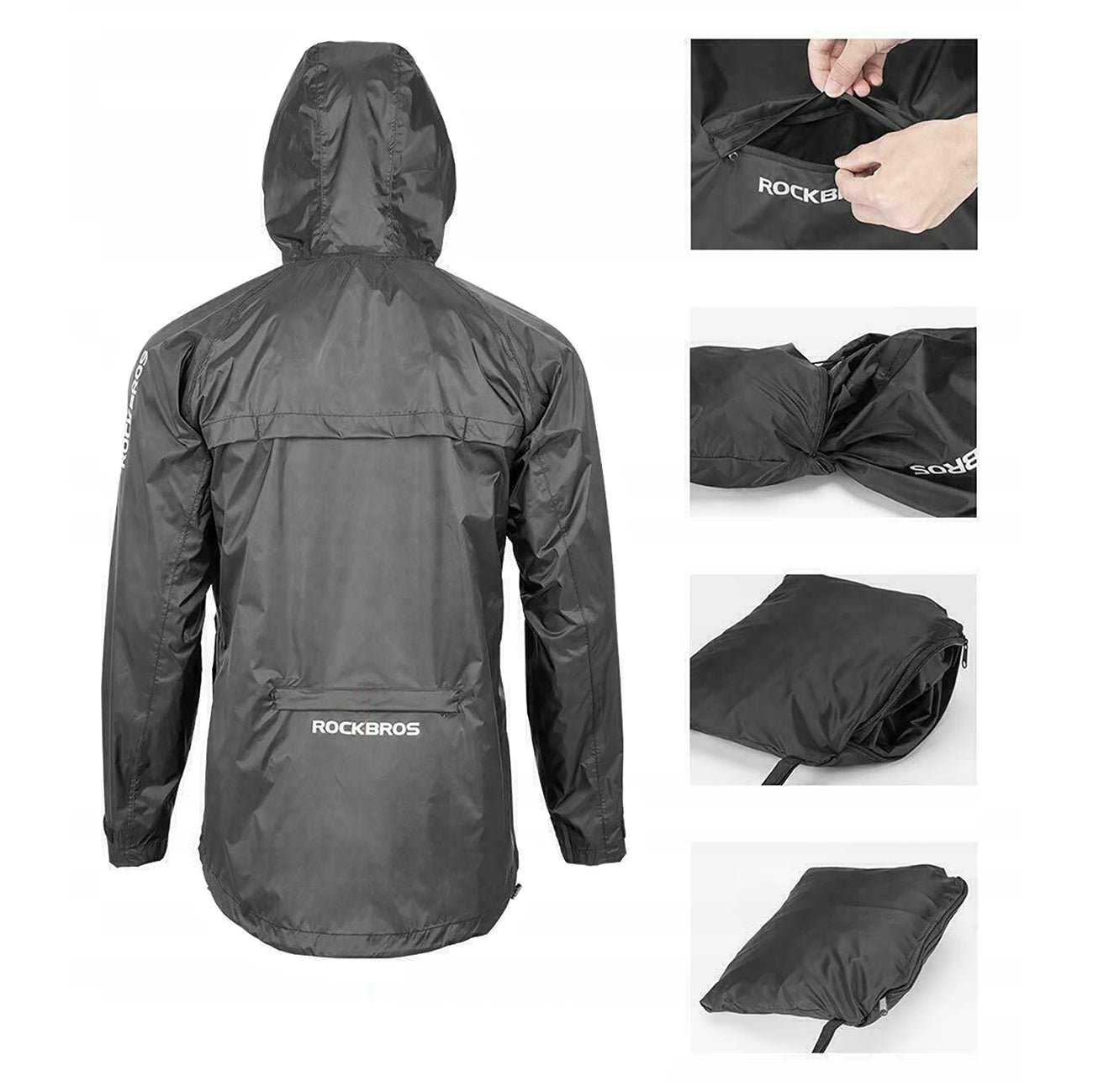 Breathable, windproof raincoat XXXL - black - Carlat