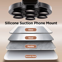 Brilliant magnetic phone holder with suction cups, black - Carlat