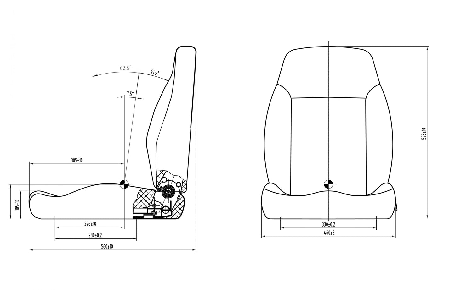 C5 Seat upper - fabric / PVC - Carlat