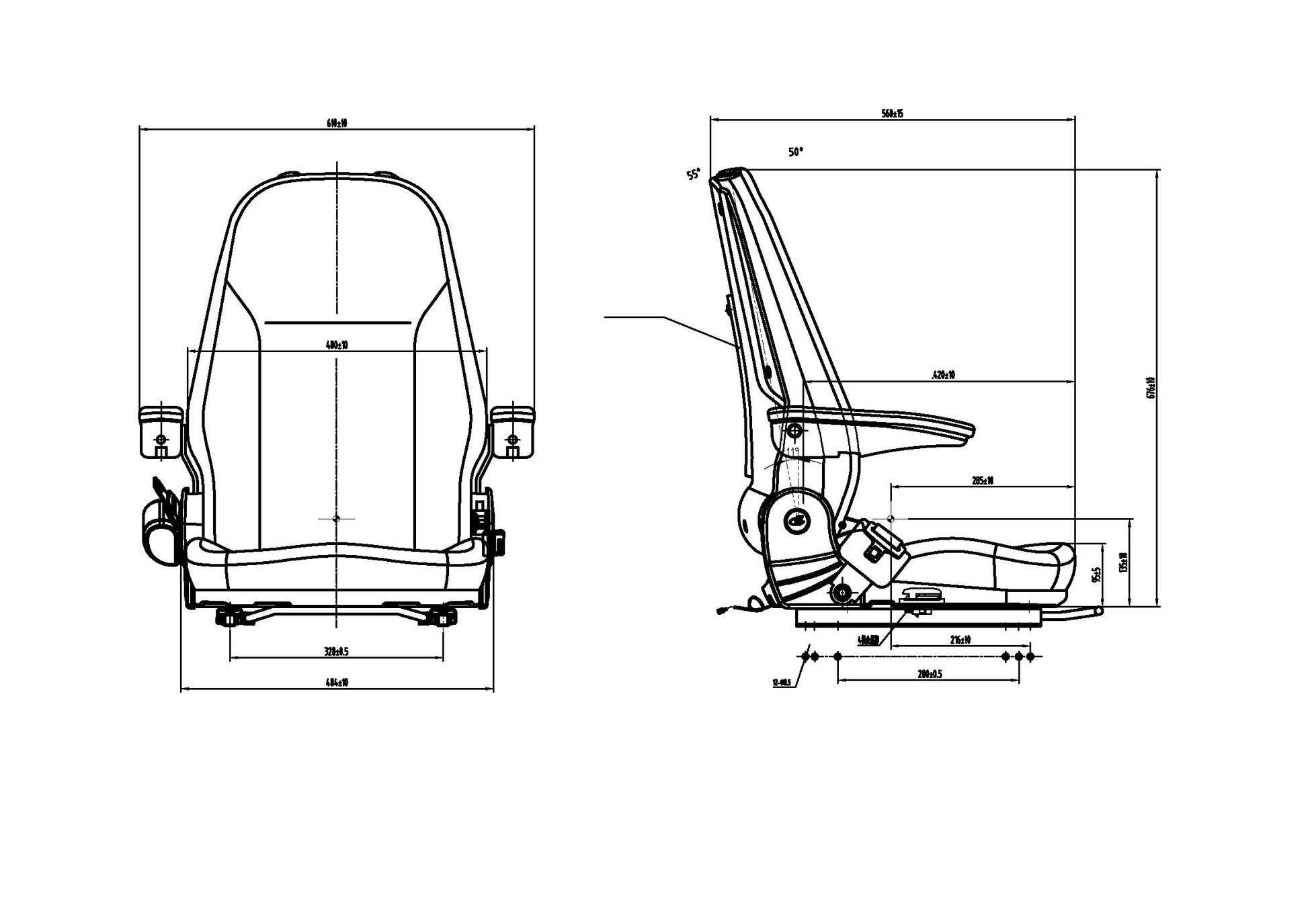 C7 AR US fabric/PVC seat upper - Carlat