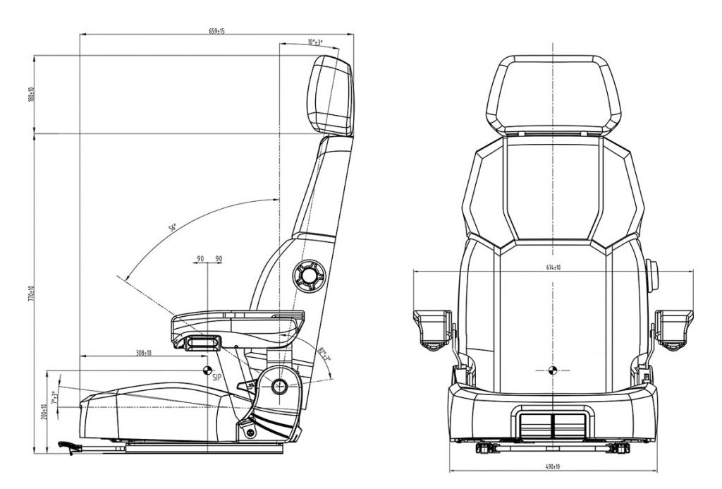 C8 AH fabric/PVC seat upper - Carlat