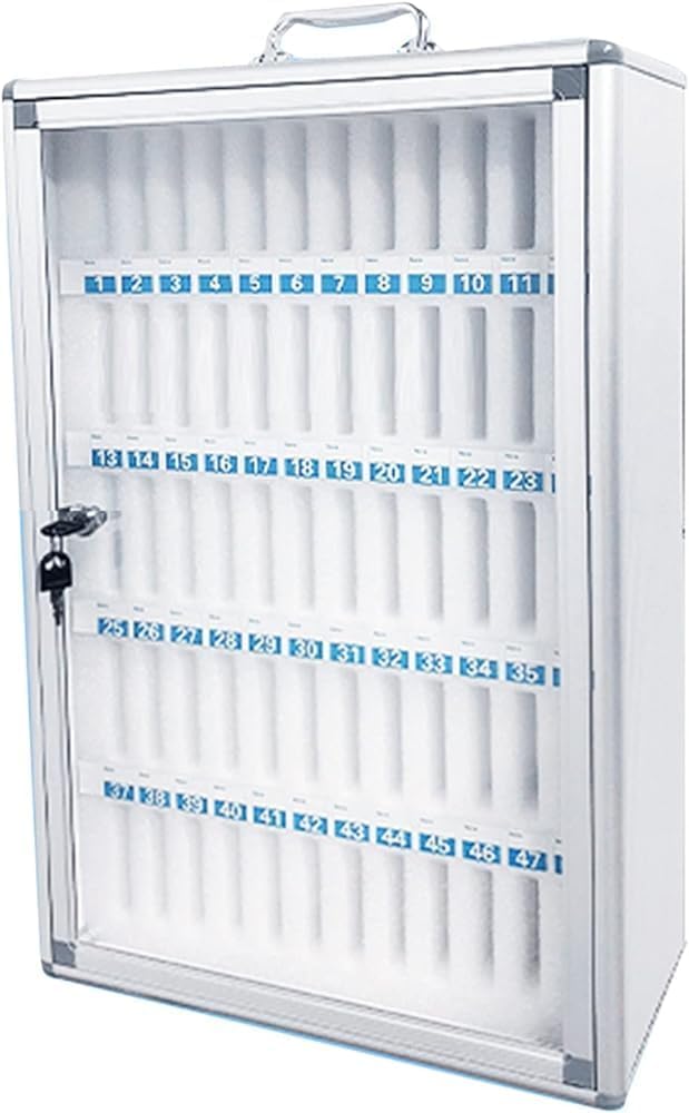 CMHYBS Mobile Phone Locker, 12/24/36/48/60 Compartments, Aluminium Alloy, Mobile Phone Management Storage Cabinets for Military and School Classrooms, Wall Mountable (Size: 60) - Carlat